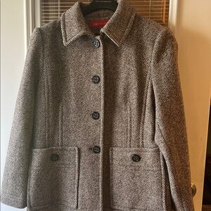 Anne Klein Women's Classic Tweed Pea Coat